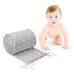 Oboustranný mantinel kolem celé postýlky  postýlky BABYM  – ochrana a pohodlí po celém obvodu  360 x 30  cm   bílé hvězdičky na šedé