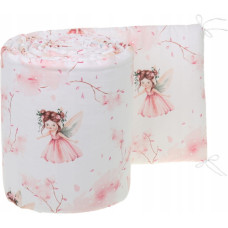 Oboustranný mantinel kolem celé postýlky  postýlky BABYM – ochrana a pohodlí po celém obvodu  360 x 30  cm  lesní víly na růžové