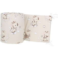 Oboustranný mantinel kolem celé postýlky  postýlky  BABYM  – ochrana a pohodlí po celém obvodu  360 x 30  cm  žirafky na béžové