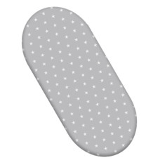  Bavlněné prostěradlo do kočárku nebo koše  80 x 38 cm BABYMAM bílé hvězdičky na šedé