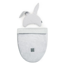 Luxusní oboustranná souprava do kočárku  bavlna + plyš  ANIMALS MANUFAKTURA FLOO FOR BABY šedá + šedá plyš 