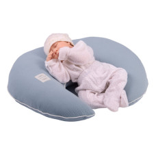Univerzální mušelínový kojící polštář 2 v 1 FLOO FOR BABY modrá
