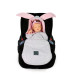 Floo For Baby Fusak / zavinovačka  do autosedačky a kočárku jersey bavlna + hřejivý chloupek Šedo / růžová