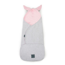 Floo For Baby Fusak / zavinovačka  do autosedačky a kočárku jersey bavlna + hřejivý chloupek Šedo / růžová