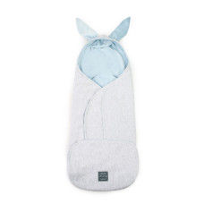 Floo For Baby Fusak / zavinovačka  do autosedačky a kočárku jersey bavlna + hřejivý chloupek Šedo / modrá
