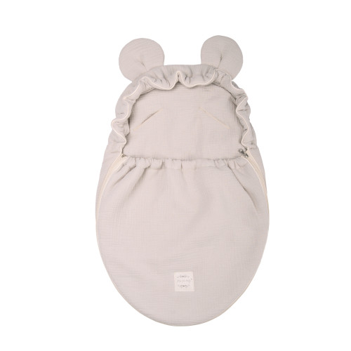 Floo For Baby třívrstvý mušelínový fusak / zavinovačka do autosedačky a kočárku béžová Floo For Baby třívrstvý mušelínový fusak / zavinovačka do autosedačky a kočárku béžová