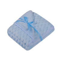  Dětská luxusní oboustranná deka acryl + soft  DUETBABY kolekce tlačená kostička   kód 684 Modrá