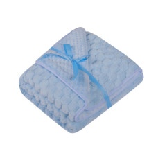  Dětská luxusní oboustranná deka acryl + soft  DUETBABY kolekce tlačená kostička   kód 684 Modrá