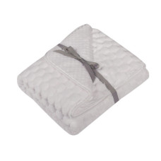 Dětská luxusní oboustranná deka acryl + soft  DUETBABY kolekce tlačená kostička   kód 684 bílá