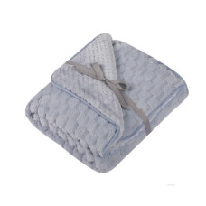  Dětská luxusní oboustranná deka acryl + soft  DUETBABY kolekce tlačená kostička   kód 684 šedá