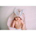 Vaflová   osuška s kapucí kolekce RABBIT 76x76 cm  FLOO FOR BABY sv. růžová