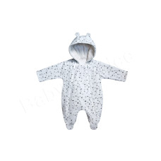 Hřejivá dětská kombinéza bavlna / wellsoft – česká kvalita   Baby Service - lístečky / krémová