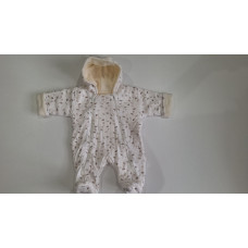 Hřejivá dětská kombinéza bavlna / wellsoft – česká kvalita   Baby Service - lístečky / krémovo / hnědá