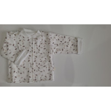 Bavlněný kojenecký oboustranný kabátek  BABY SERVICE kolekce lístečky / krémovo/ hnědá