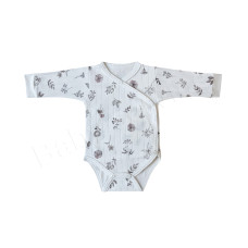 Bavlněné  celopropínací body s potiskem jeřabin BABY SERVICE - ČESKÁ VÝROBA !!!!    Krémová / béžová