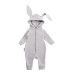 Dětská kojenecká  kombinéza  Bunny – měkká, hřejivá a s oušky králíčka FLOO FOR BABY  / sv. šedá