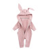 Dětská kojenecká  kombinéza  Bunny  – měkká, hřejivá a s oušky králíčka FLOO FOR BABY  / růžová