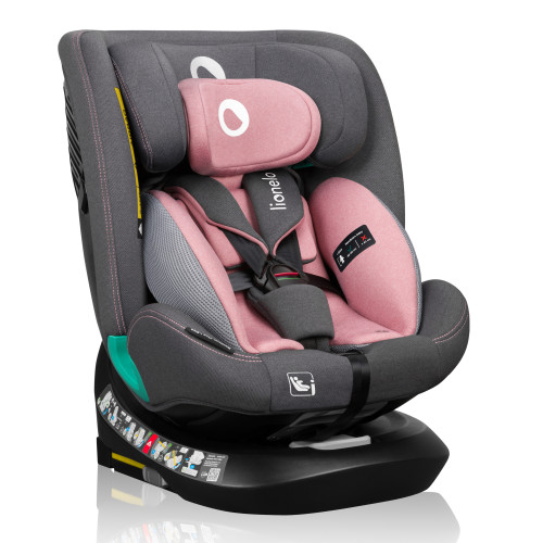 Lionelo Bastiaan One autosedačka s isofixem  40–150 cm  otočná o 360  stupňů Pink Rose