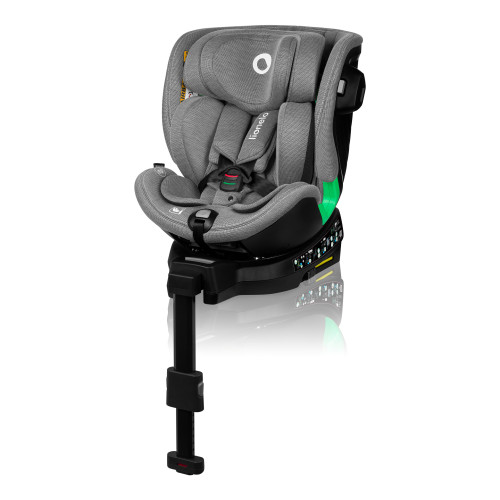 Autosedačka Lionelo HARMONY I-SIZE   Otočná o 360° Grey Concrete Bamboo