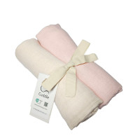 Luxusní mušelínové pleny pro miminka 2 kusy v balení  70x70cm  ČESKÁ VÝROBA TANVALD  Sv. růžová + cream