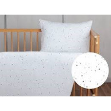2 -dílné mušelínové povlečení do postýlky PREM –fialové hvězdy, ,   (90 × 130 cm + 45 × 60 cm)