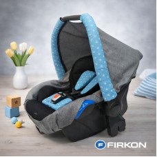 Autosedačka / vajíčko na kočárek FIRKON VESTA 0-13 kg  šedá + tyrkysové vločky 