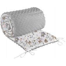 Ochranný mantinel do postýlky 180x30 cm BABYMAM PREMIUM bavlna / minky   koloušci