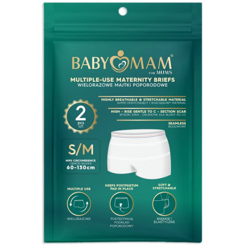 BABY MAM  Poporodní kalhotky pro opakované použití 2 ks vel. S/M 