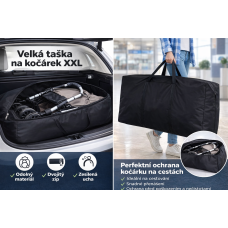 Velká transportní taška na kočárek XXL – ochranný obal z oxfordské tkaniny, černá