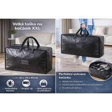 Velká pevná taška na kočárek XXL – voděodolný ochranný obal, černá