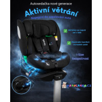 Lionelo Autosedačka ​​Braam Air i-Size Black Carbon — AKTIVNÍ ODVĚTRÁVÁNÍ s ventilátorem napojeným na zapalování auta! 