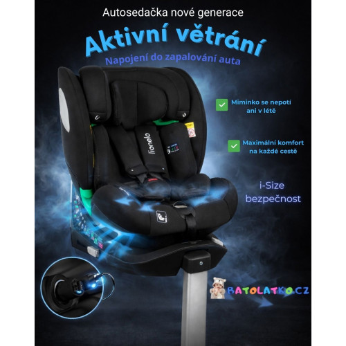 Lionelo Autosedačka Braam Air i-Size Black Carbon — AKTIVNÍ ODVĚTRÁVÁNÍ s ventilátorem napojeným na zapalování auta! Lionelo Autosedačka Braam Air i-Size Black Carbon — AKTIVNÍ ODVĚTRÁVÁNÍ s ventilátorem napojeným na zapalování auta!