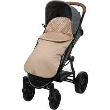 Exkluzivní fusak do kočárku na přechodné období  Minky BABYM béžová + kávová