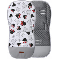 Luxusní oboustranná vložka do kočárku PREMIUM - ruční výroba   bavlna / minky  MINNIE  BABYM