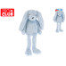 Mini Club zajíček BUNNY plyšový šedo/modrý 30cm dlouhé nohy 0m+ na kartě