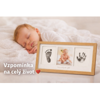 Dětský rámeček na otisk ručičky a nožičky s fotografií – památka na miminko