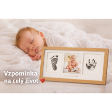 Dětský rámeček na otisk ručičky a nožičky s fotografií – památka na miminko
