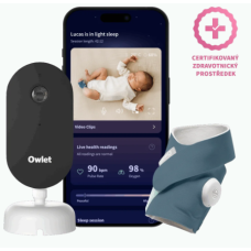 Owlet Dream Duo Bedtime Blue – chytrá monitorovací ponožka Dream Sock® + 2K HD kamera Dream Sight™
