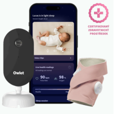 Owlet Dream Duo Dusty Rose – chytrá monitorovací ponožka Dream Sock® + 2K HD kamera Dream Sight™