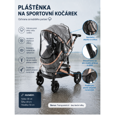Univerzální pláštěnka na sportovní kočárek s odvětráváním a okýnkem na zip kód 02