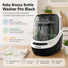 Automatická myčka, sterilizátor a sušička kojeneckých lahví v jednom  Baby Brezza Bottle Washer Pro Black