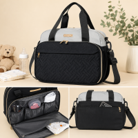 Taška na kočárek Baby Bag Grey & Black – přebalovací taška pro maminky