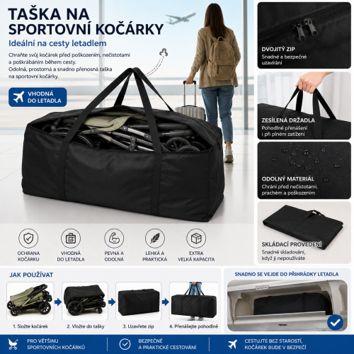 Taška na sportovní kočárky do letadla Taška na sportovní kočárky do letadla