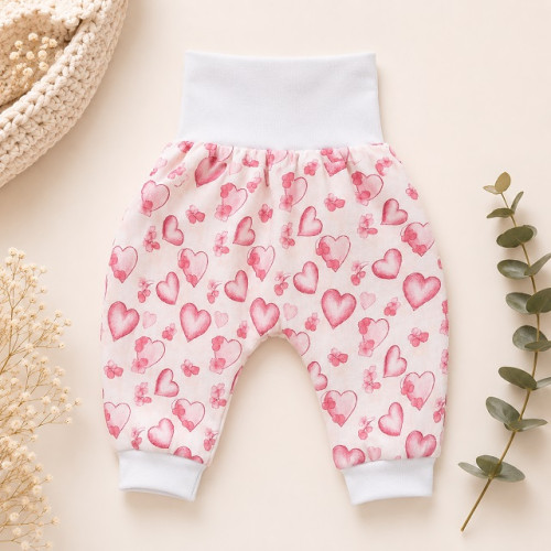 Baby Service Mušelínové BAGGY tepláčky BABY SERVICE ČESKÁ VÝROBA ! kolekce srdíčka růžová Baby Service Mušelínové BAGGY tepláčky BABY SERVICE ČESKÁ VÝROBA ! kolekce srdíčka růžová