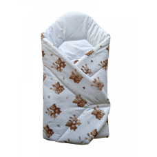 Bavlněná zavinovačka pro miminko  80x75 cm  DUETBABY  králíček a medvídek na bílé 