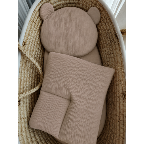 Mušelínový komplet do kočárku, kolébky a koše ( polštářek + peřinka ) DUETBABY Kapučíno Mušelínový komplet do kočárku, kolébky a koše ( polštářek + peřinka ) DUETBABY Kapučíno