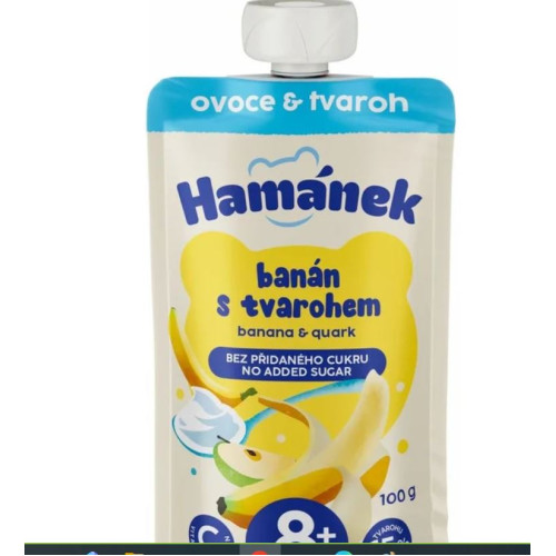 Hamánek Banán s tvarohem 6m+ 100 g Hamánek Banán s tvarohem 6m+ 100 g