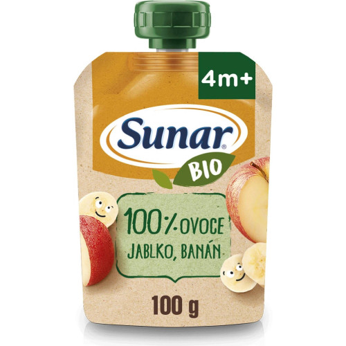 Sunar BIO kapsička jablko, banán 100g Sunar BIO kapsička jablko, banán 100g