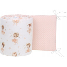 Oboustranný mantinel do dětské postýlky 2v1 Premium 180x30cm   BABYM  Mája a Zuzia / puntík