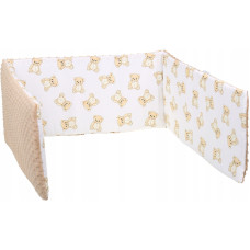 Luxusní oboustranný mantinel do dětské postýlky bavlna + minky  Medvídci TEDDY BEAR